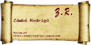 Zámbó Rodrigó névjegykártya